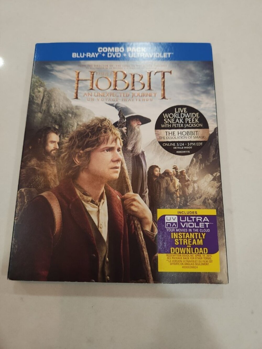 The Hobbit: An Unexpected Journey (Blu-ray Disc, 2013, 3-Disc Set, Canadian)